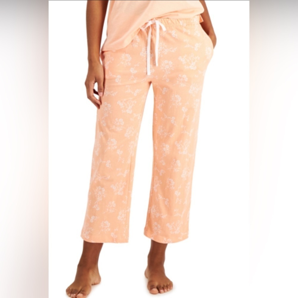 NWT Charter Club Cotton Cropped Knit Pajama Pants